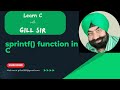 sprintf() function in C by Satpal Singh Gill