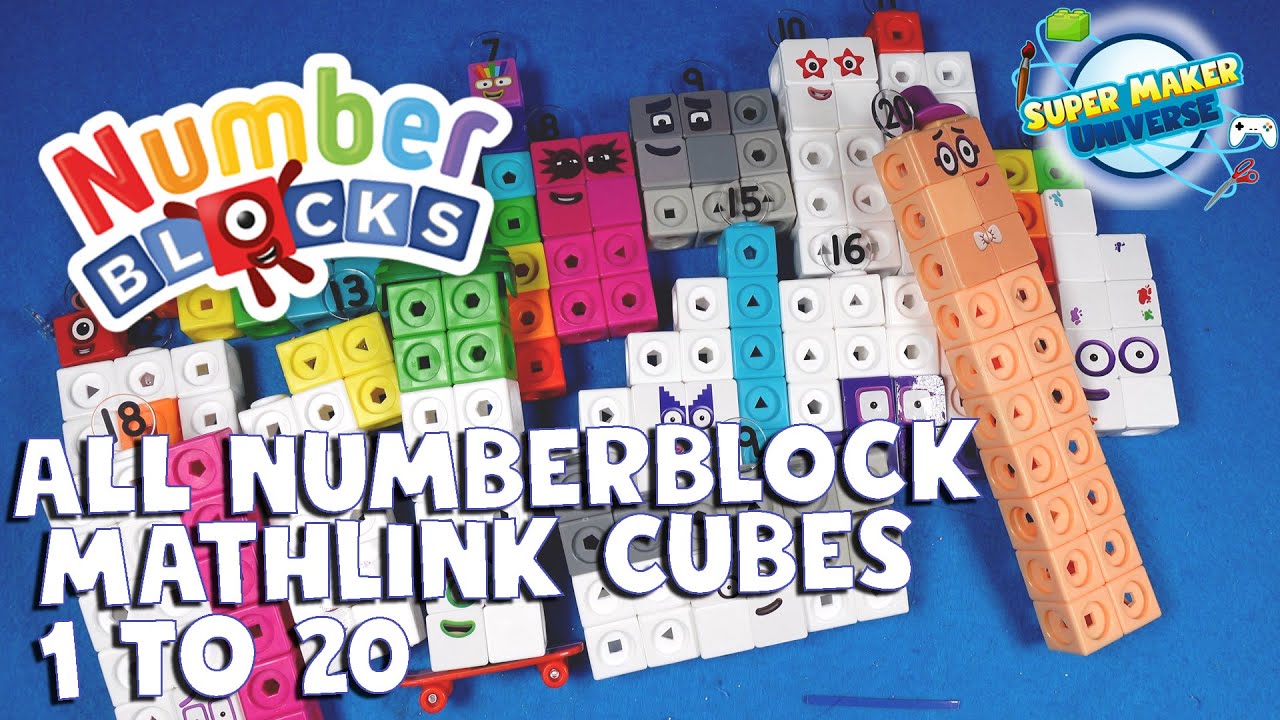 All NUMBERBLOCKS Mathlink cube character 1 to 20 