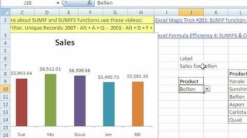 Excel Dynamic Chart #7: SUMIFS function