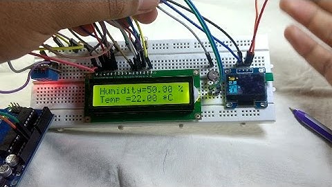 Measuring temperature and  humidity by arduino using DHT11,DHT22  on LCD and oled #electronic #oled