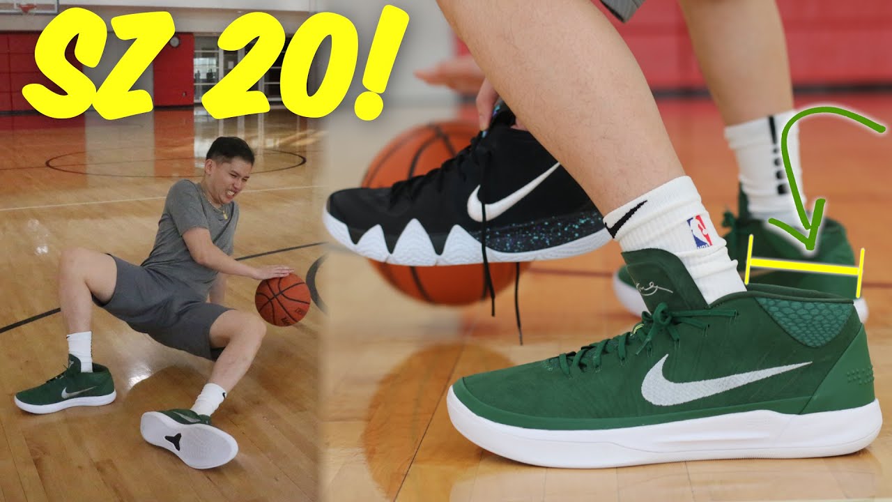 Playing Basketball in SIZE 20 SHOES! (I’m a size 10) - YouTube