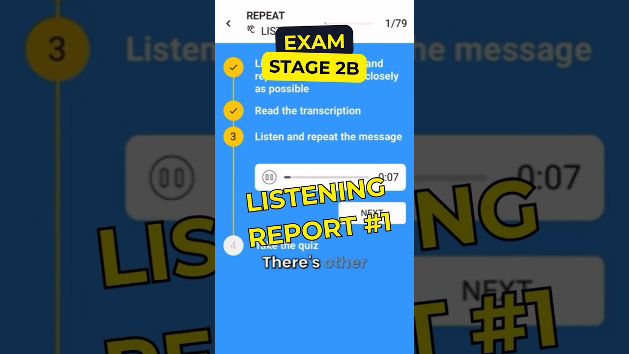 ICAO Exam Stage 2B - LISTENING REPORT 1 