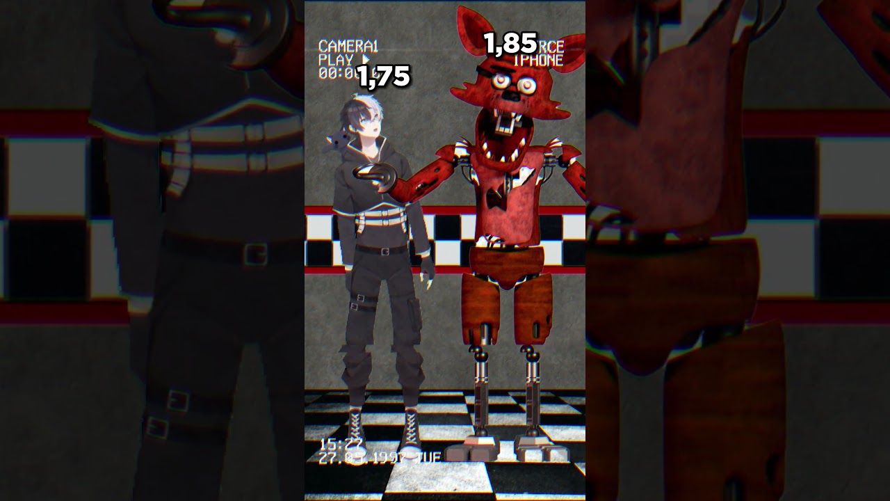 Minha ALTURA COMPARADO aos ANIMATRONICS de FNAF 1! #shorts 