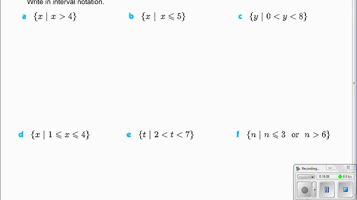 Unit 1: Day 4: set and interval notation