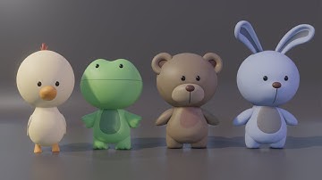 Blender 3d modeling: Plush Toys