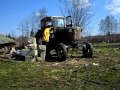 Tractor T-40 startup with starter engine