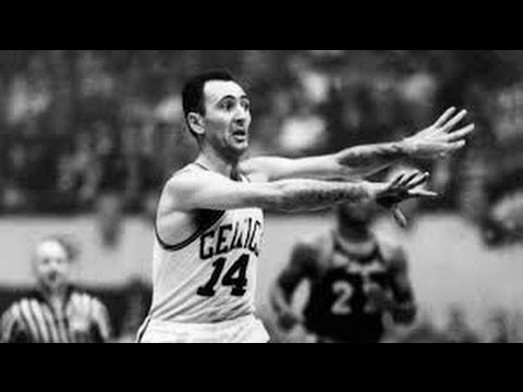 Matt Bullard and Clyde Drexler GOING IN on Bob Cousy!