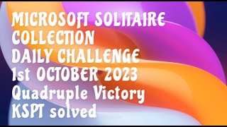 Microsoft solitaire collection 4 IN 1 KSPT solved 1ST OCTOBER 2023 #microsoftsolitairecollection screenshot 5