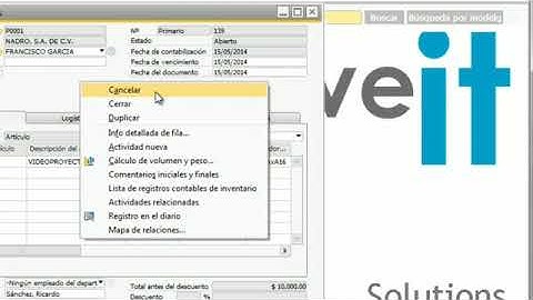Cancelar documentos en la version 9.0 SAP Business ONE