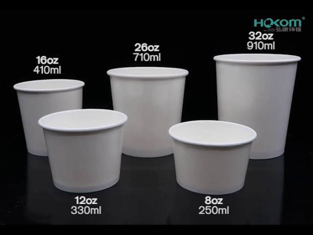 20 oz disposable paper soup cup with lid sample –