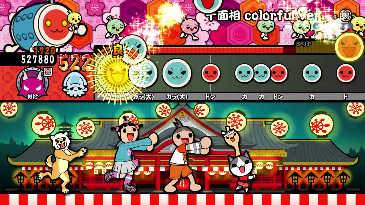 太鼓の達人 Wiiu３代目 十面相 Colorful Ver 裏譜面 オート Youtube