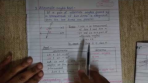 9th Standard | Maths 2 | Parallel Lines - Alternate Angle Test