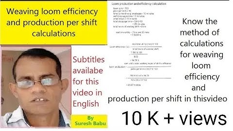 Loom efficiency and production calculations