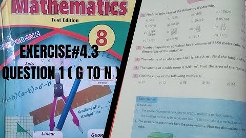 Exercise 4.3 Question 1(g-n) Class 8 Maths cube roots / Exercise 4.3 Question 1(g-n) cube roots