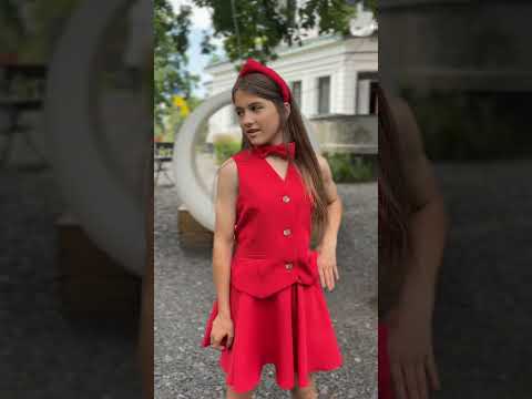 Костюм-трійка дитячий підлітковий для дівчинки, жилет, піджак, спідниця-сонце, шкільна форма, Рожевий, 110-116, видео 9