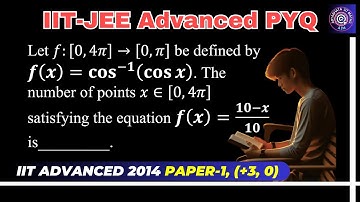 Let f:[0,4π]→[0,π] be defined by f(x)=cos^(-1)⁡(cos⁡x ). No. of points satisfying f(x)=(10-x)/10 ITF