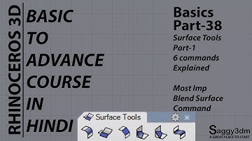 Rhino Basics in Hindi - 38 Surface Tools - Part 1 - 6 commands explained
