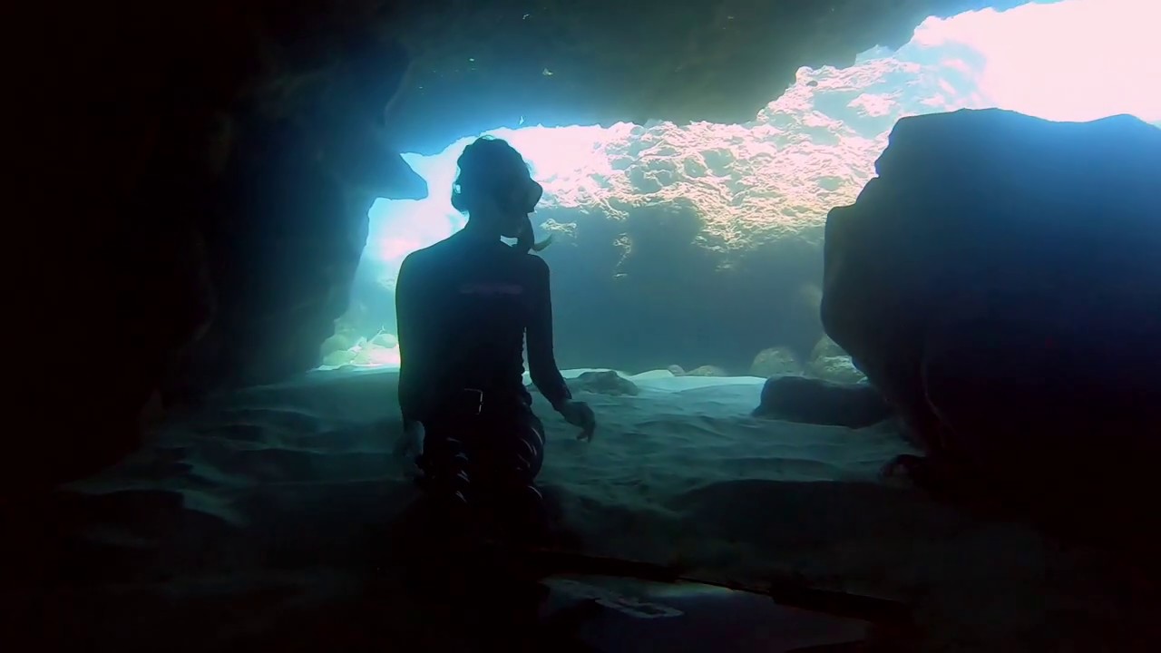 Natalie Parra Free Diving Through Lava Tubes