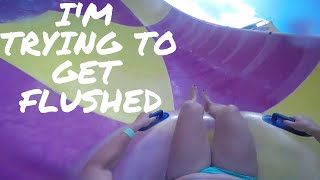 Going Down The Water Slide At Jungle Rapids