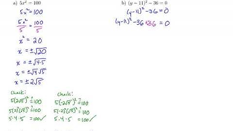 MTH 65 (§7.1, v4) Solving Quadratic Equation Using the Square Root Method - Your Turn