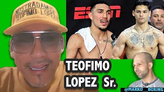 Teofimo Lopez Sr. REACTS to Ryan beating Haney. \\