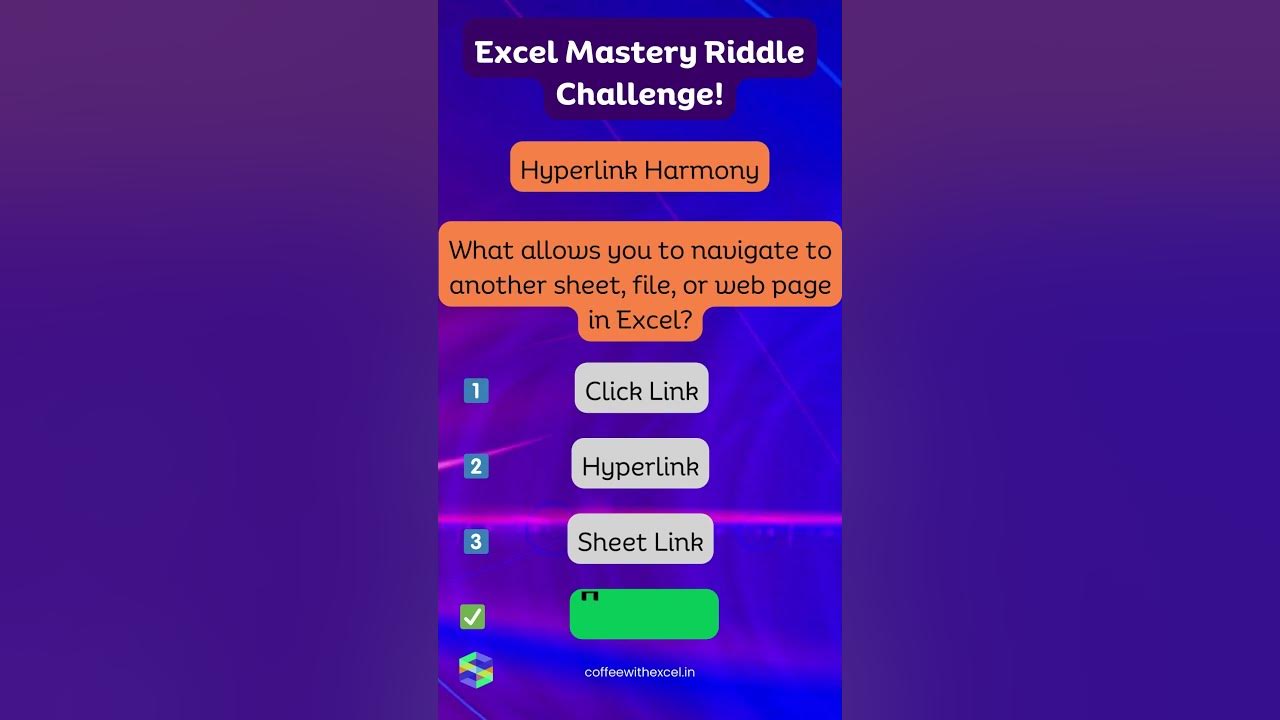 Hyperlink Harmony ICrack the Code: Excel Mastery Riddle Challenge! 🧩 # ...