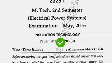 2016 Mdu Mtech CSE 2nd Sem Insulation Technology Question Paper
