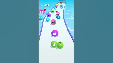 Level 27. 2023 BALL RUN 2048 FUNNIEST GAMEPLAY EVER. COOL AND GNARLY HYPER CASUAL GAMES. #shorts