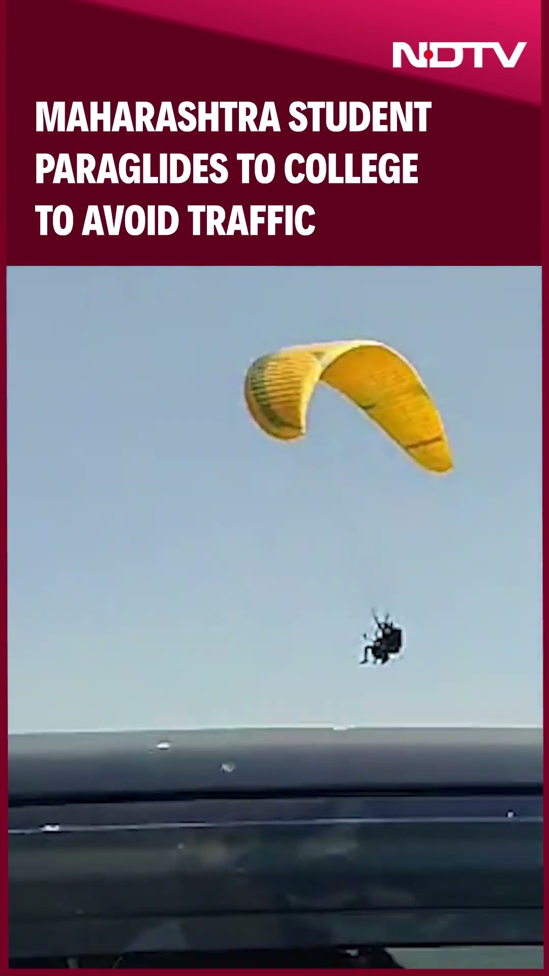 Maharashtra Student Paraglides To College To Avoid Traffic