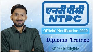 NTPC recruitment 2020 | Diploma Engineer Trainee ( DET ) | All India Eligibility | Latest job update
