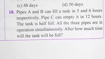 Pipes A and B can fill a tank in 5 and 6 hours respectively. pipe C can empty it in 12 hours