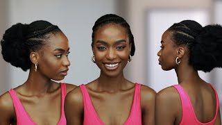 SISTER PUFF IS BACK WITH THIS SIMPLE CORNROW NATURAL HAIRSTYLE