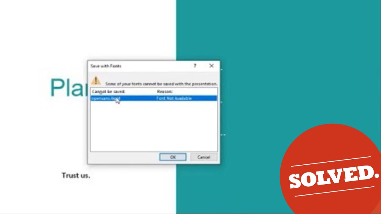 เซฟ powerpoint font New Update Some of your fonts cannot be saved with the presentation