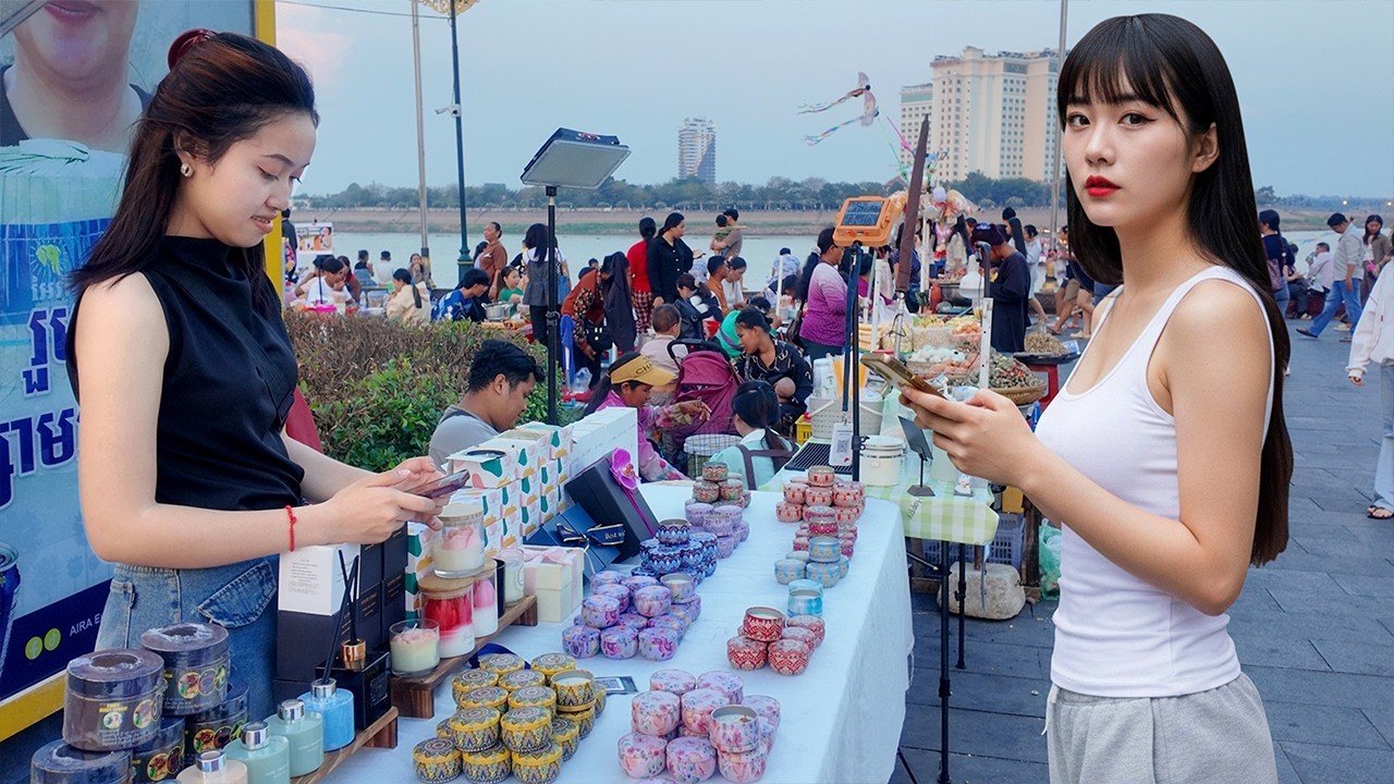 Best Walking Tour in Cambodian Street Food 2026 - Saterday Walk at Riverside Food Market, Phnom Penh
