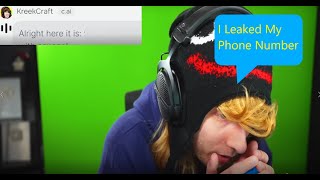 Kreekcraft leaks his phone number Profile