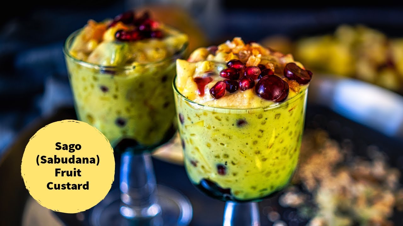 Sago Fruit Custard Recipe Asmr Sabudana Fruit Custard Sago Kheer Custard