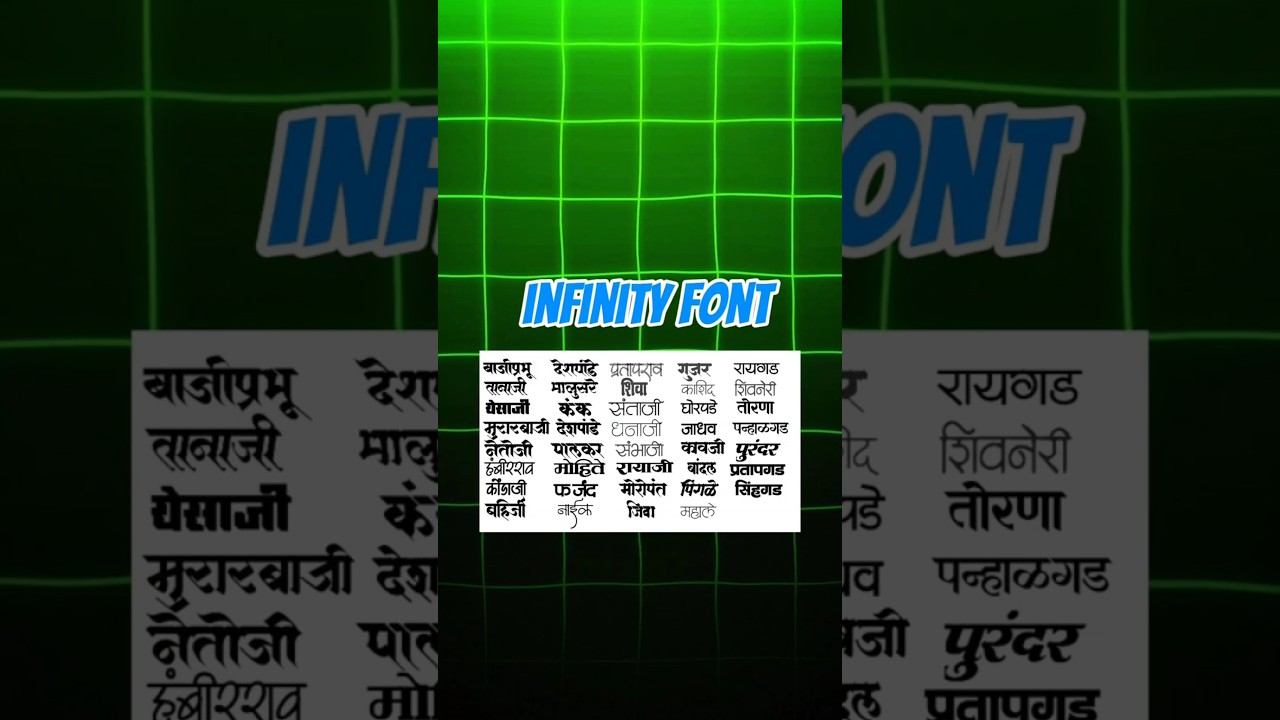 INFINITY FONT 1 TO 40 