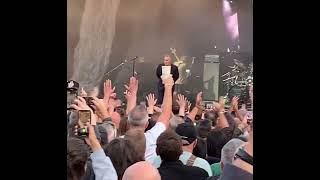 Morrissey arrived on stage Millennium Square Leeds 12 July 2023