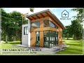 Ep-36 | TINY CABIN with LOFT and ROOF DECK (5x7m) | Small Loft House Design with Roof deck| NEKO ART