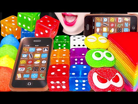 <strong>ASMR</strong> Edible <strong>iPhone</strong> Dice Candy Jelly 먹는 주사위 사탕 아이폰 먹방 Mukbang, Eating