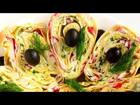 Видео рецепт Очень вкусный рулет из лаваша