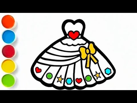 Видео: Cute Dress Drawing Painting & Colouring for kids Toddlers | Dress Drawing easy | How to draw a dress