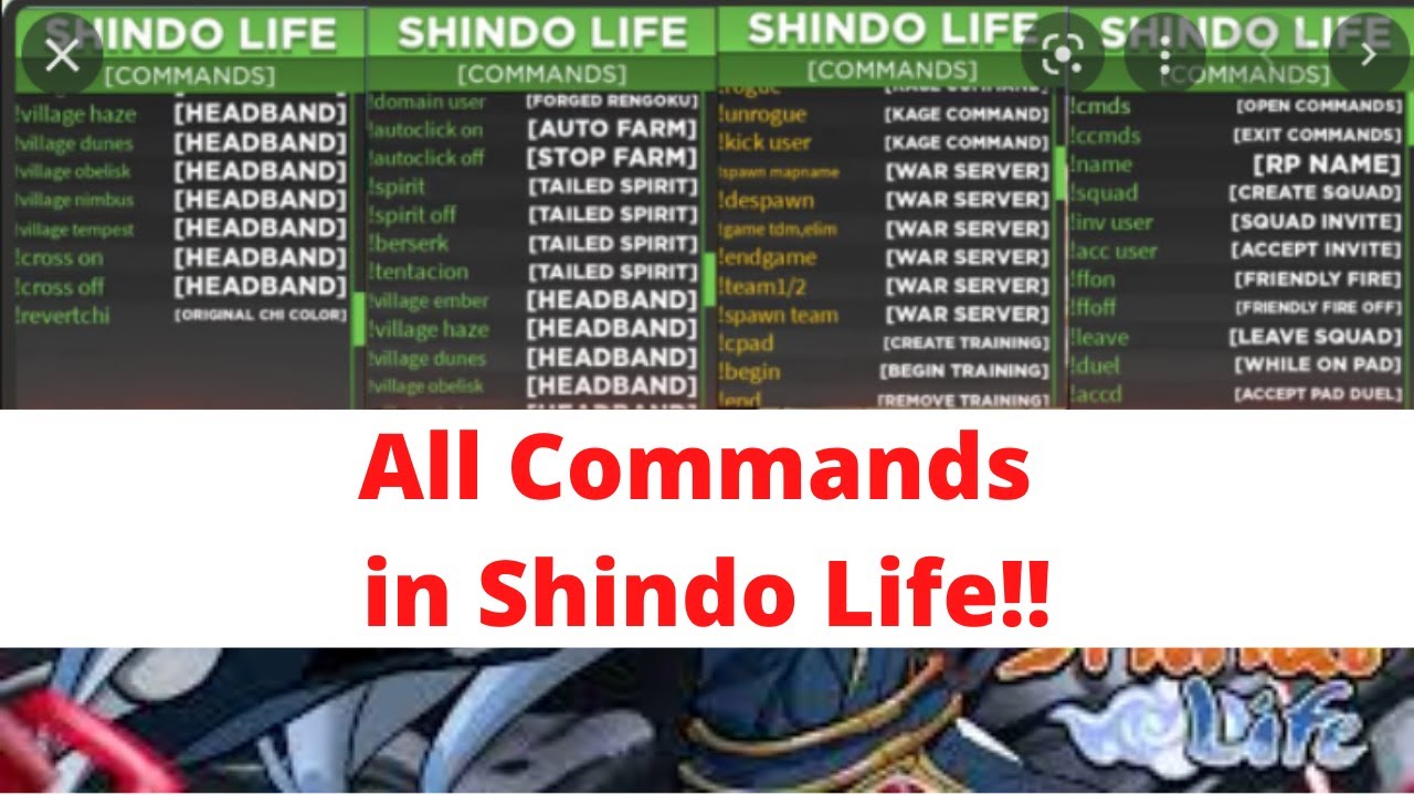 Commands, Shindo Life Wiki