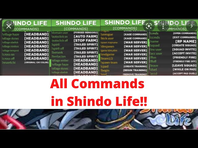 Shindo Life Commands - Full & Updated list 
