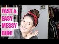 EASY &amp; FAST MESSY BUN TUTORIAL | Shenae Grimes Beech