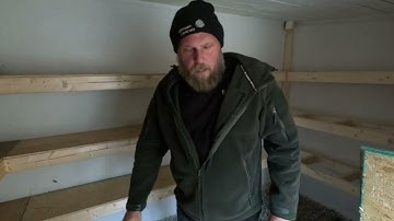 Building the interior Shelves for the Root cellar Hobbit House construction. Part 13