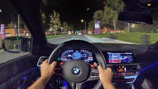 BMW M3 Competition 2021 POV Night Drive (3D Audio) (ASMR)