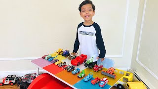 PLAYING WITH DISNEY PIXAR CARS, LIGHTNING MCQUEEN, TOW MATER, DISNEY CARS TOYS, TOY CARS, CARS MOVIE