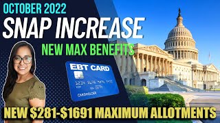NEW 2023 SNAP INCREASE, $281$1691 NEW MAX BENEFITS!!! Starting October 2022