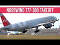 Nordwind Airlines 777 Takeoff - Doncaster Sheffield Airport [HD]